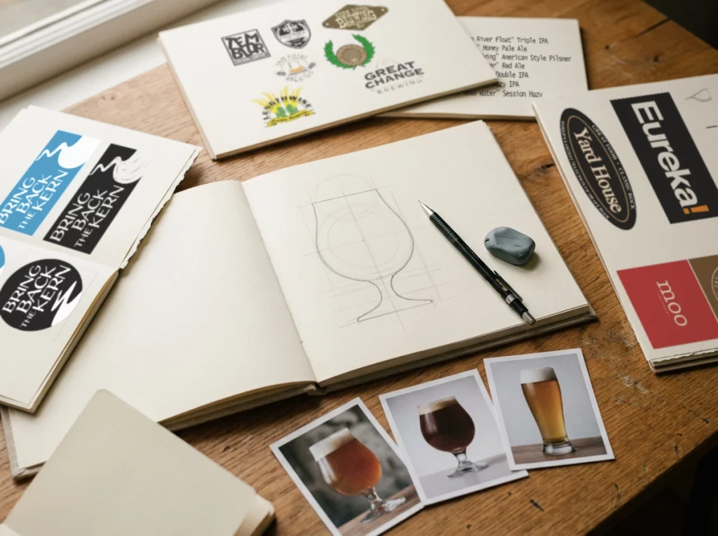 designer sketching glass on desk bbtk