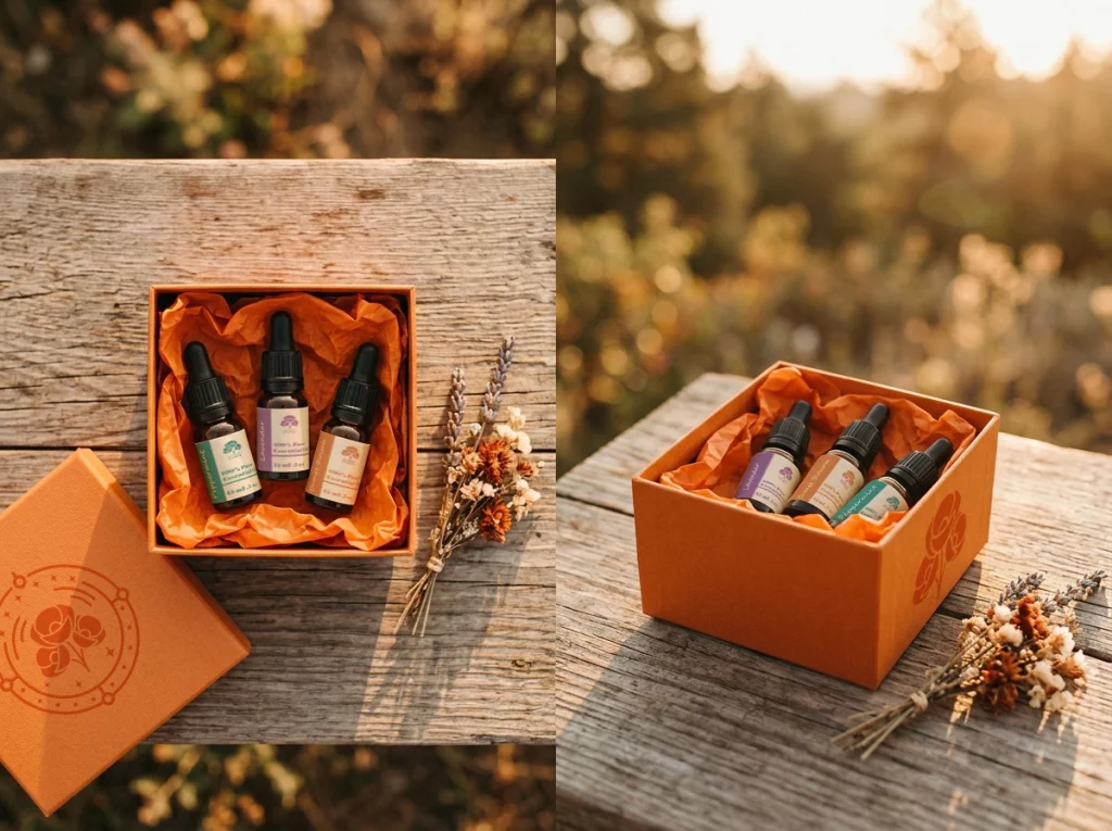 gift box and oil bottles sbe 01