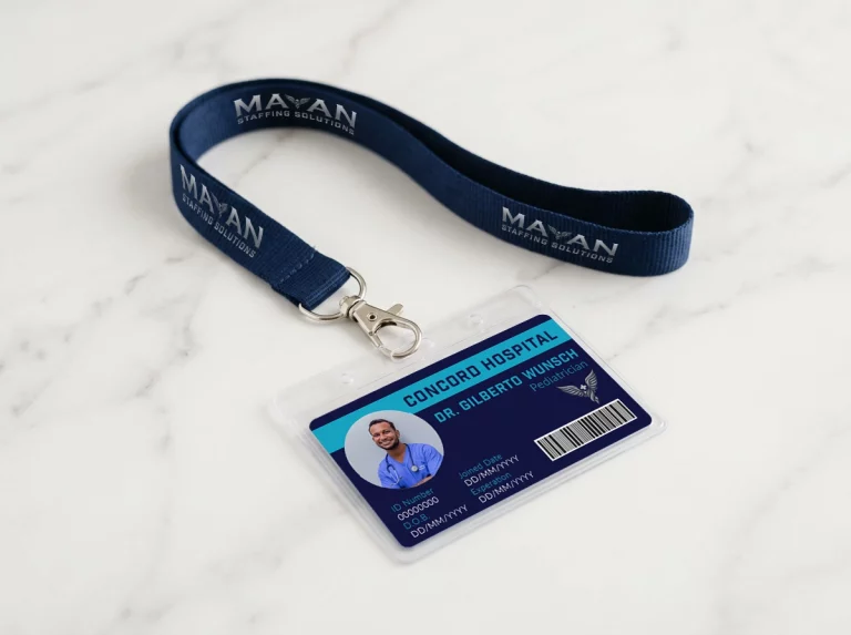 navy blue lanyard and id mayan