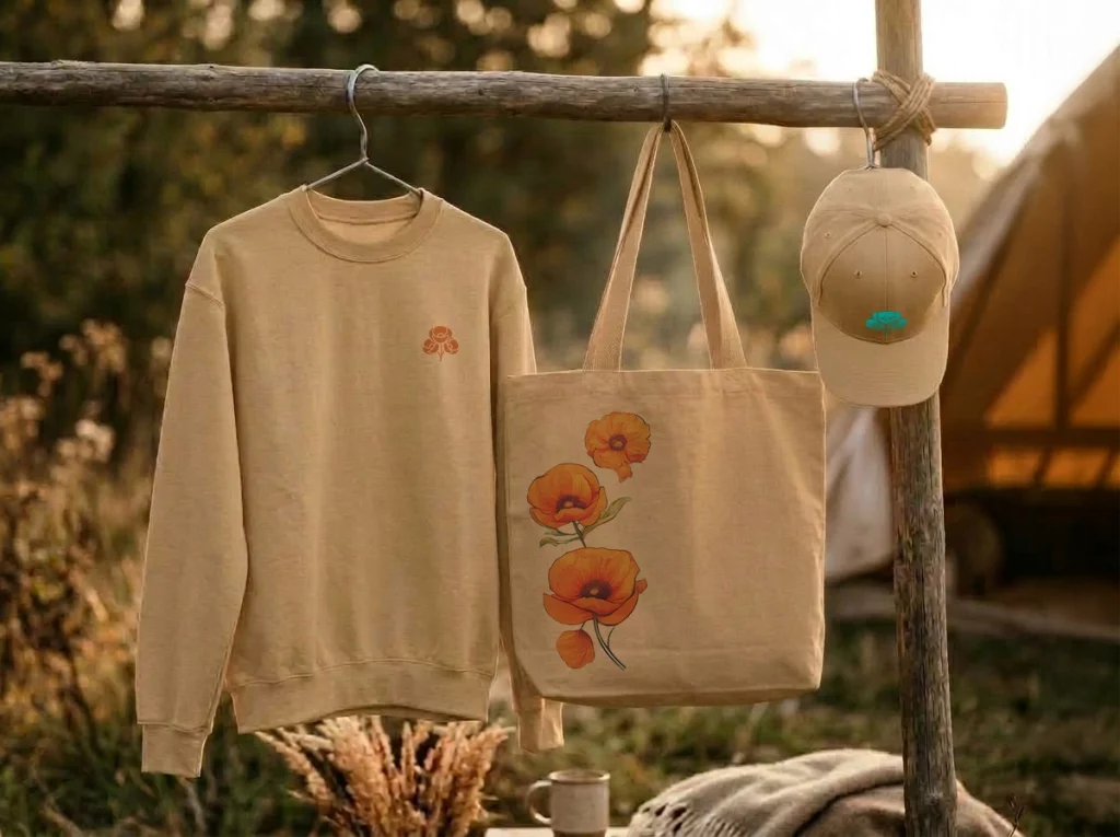 sweater and tote bag hanging sbe 03